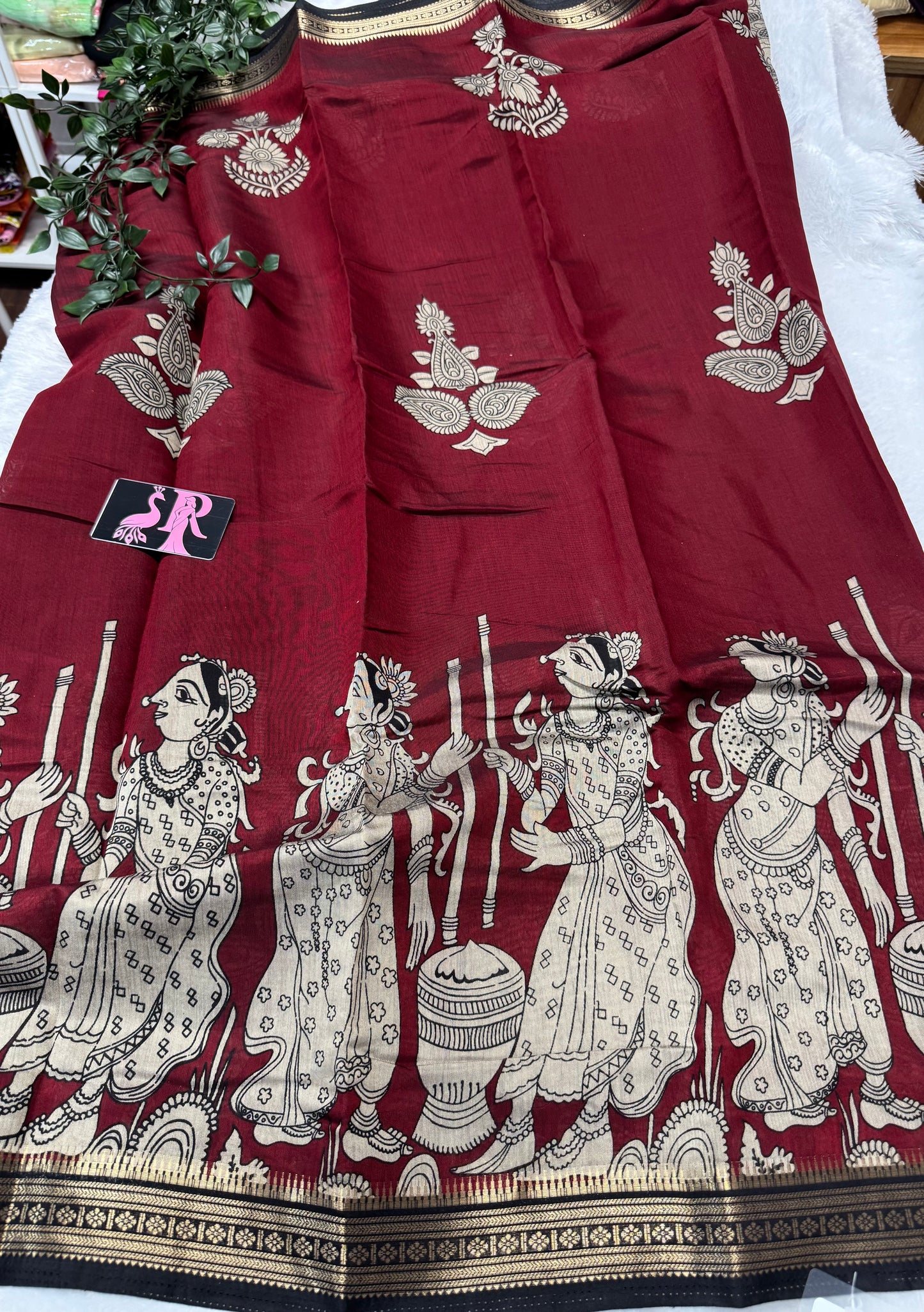 Mushru silk Kalamkari saree-SR1035A