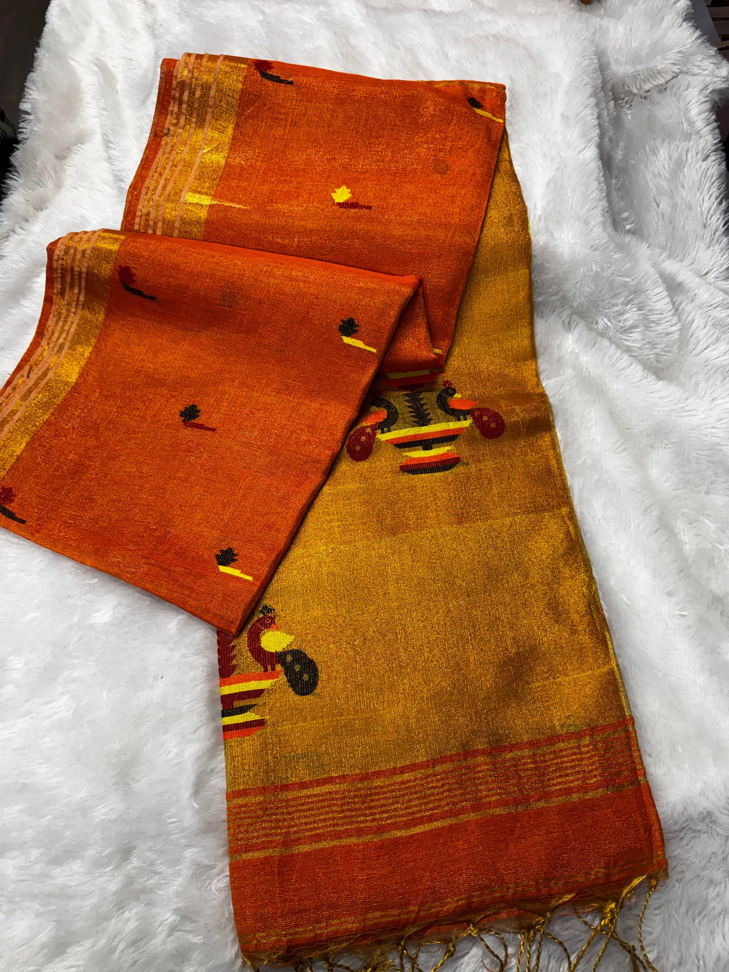Linen tissue paithani saree-SR1224N