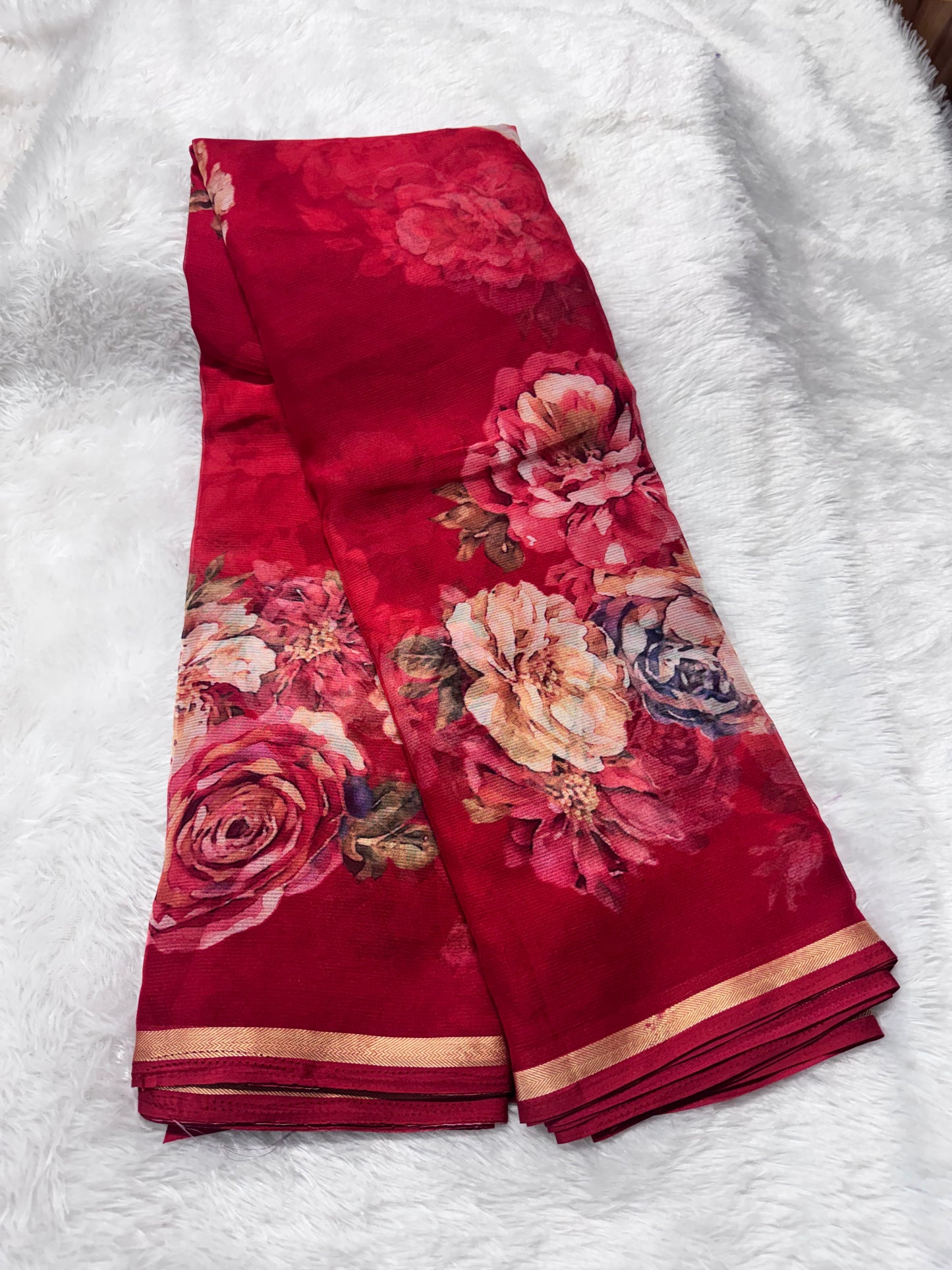 Chiffon floral saree-SR1261B