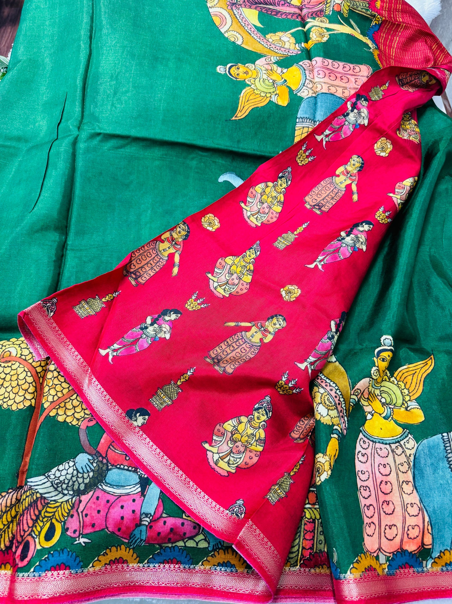 Kanchi crepe Kalamkari saree-SR1031F