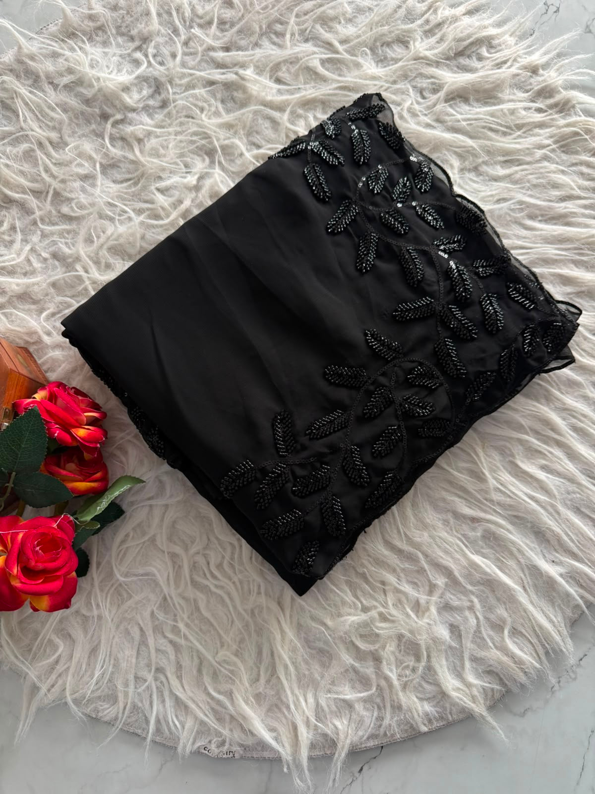 Black cocktail saree-SR1297