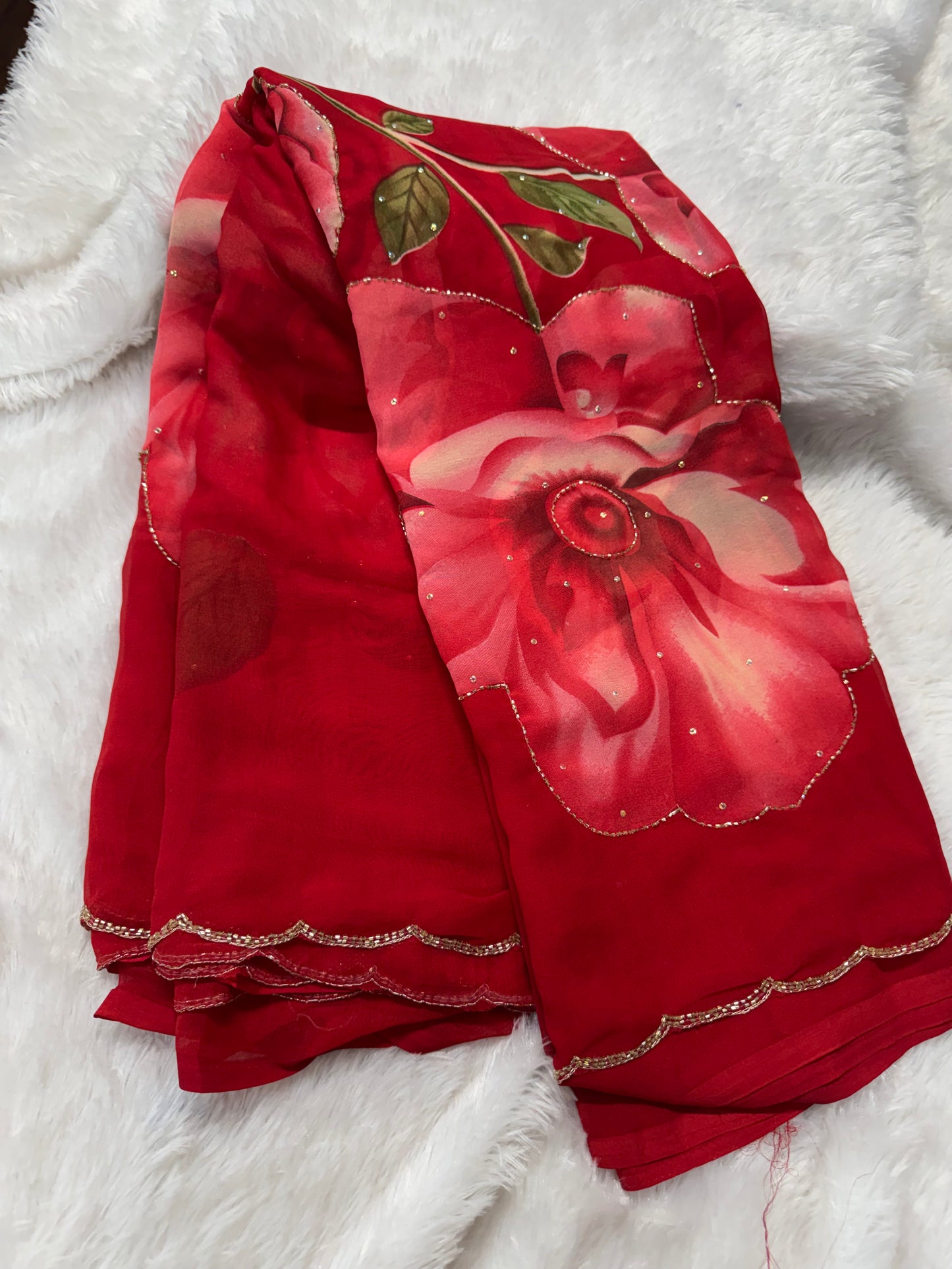 Georget floral  cocktail saree-SR1219F
