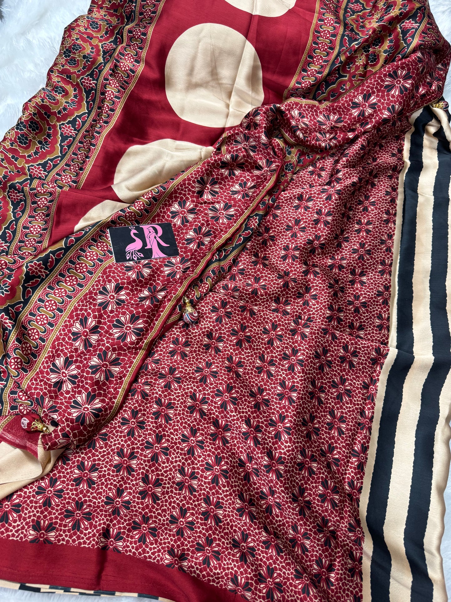 Ajrakh saree-SR1059C