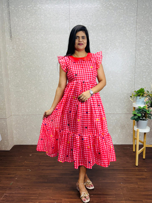 Kota Checkerd frocks-SRF1021B