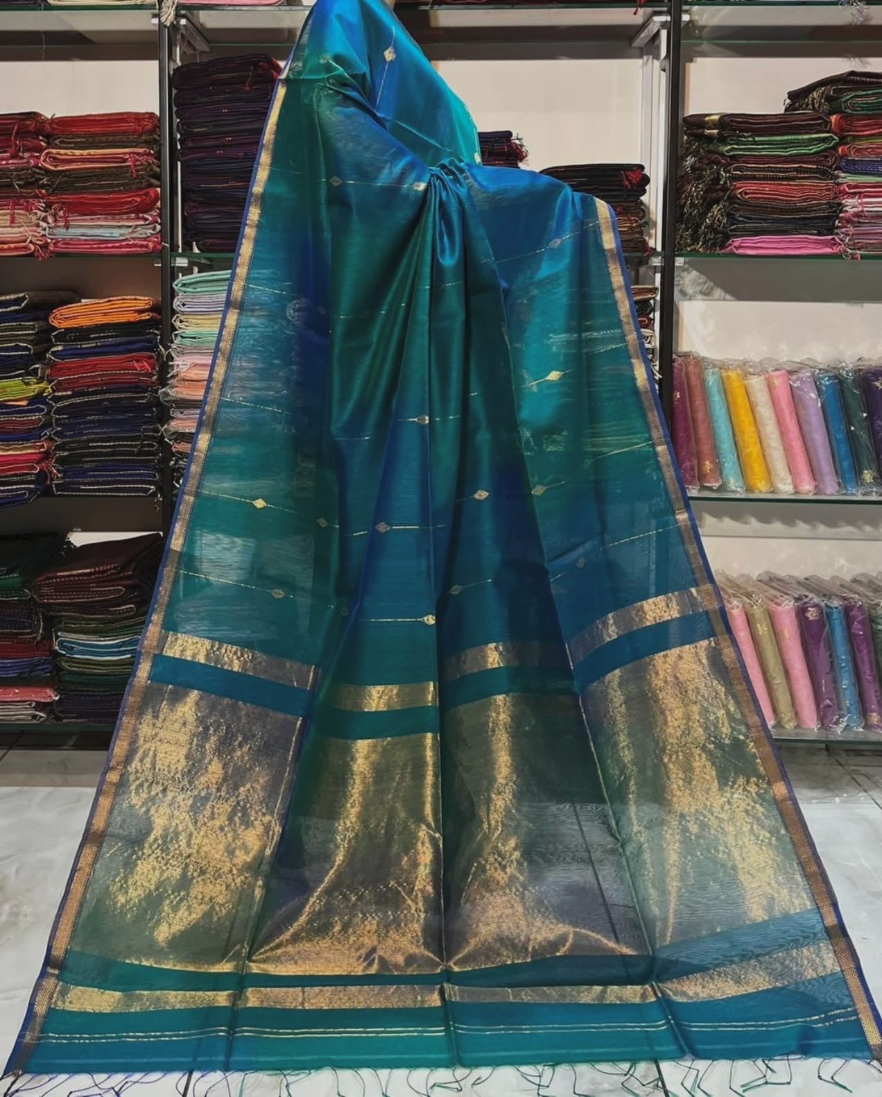 Handloom Maheswari silk saree-SR1298B