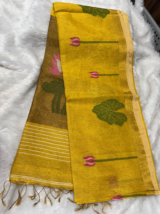 Linen tissue Jamdhani saree-SR1228I