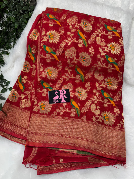 Banarasi Khaddi Georget saree-SR1077B