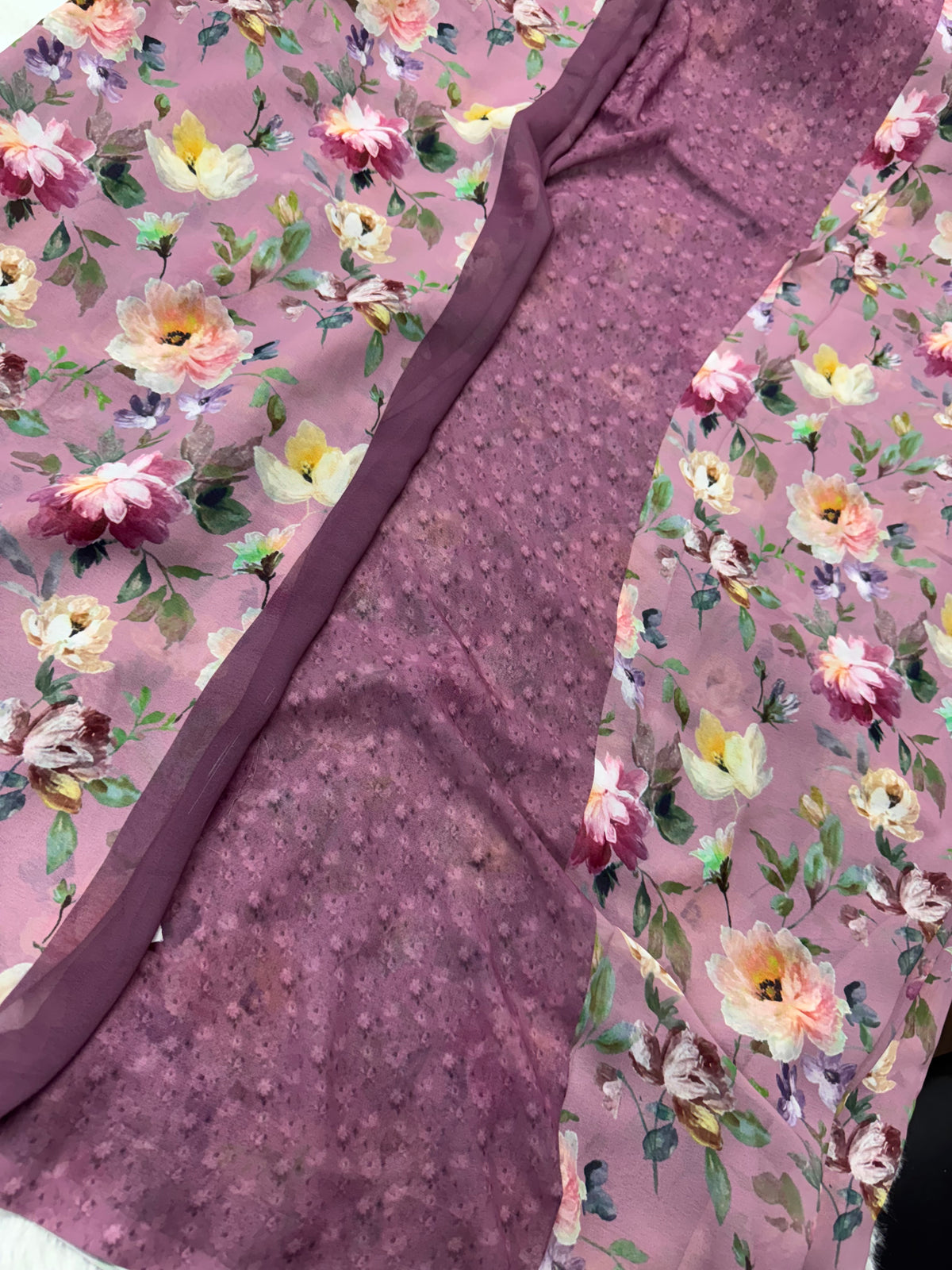Georget Georget floral saree-SR1099A – Swarna Reddys
