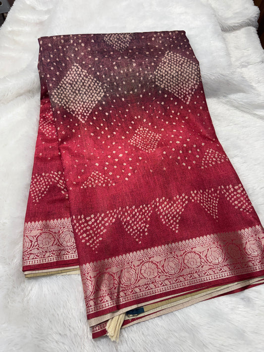 Viscose Tassar Fusion saree-SR1207A
