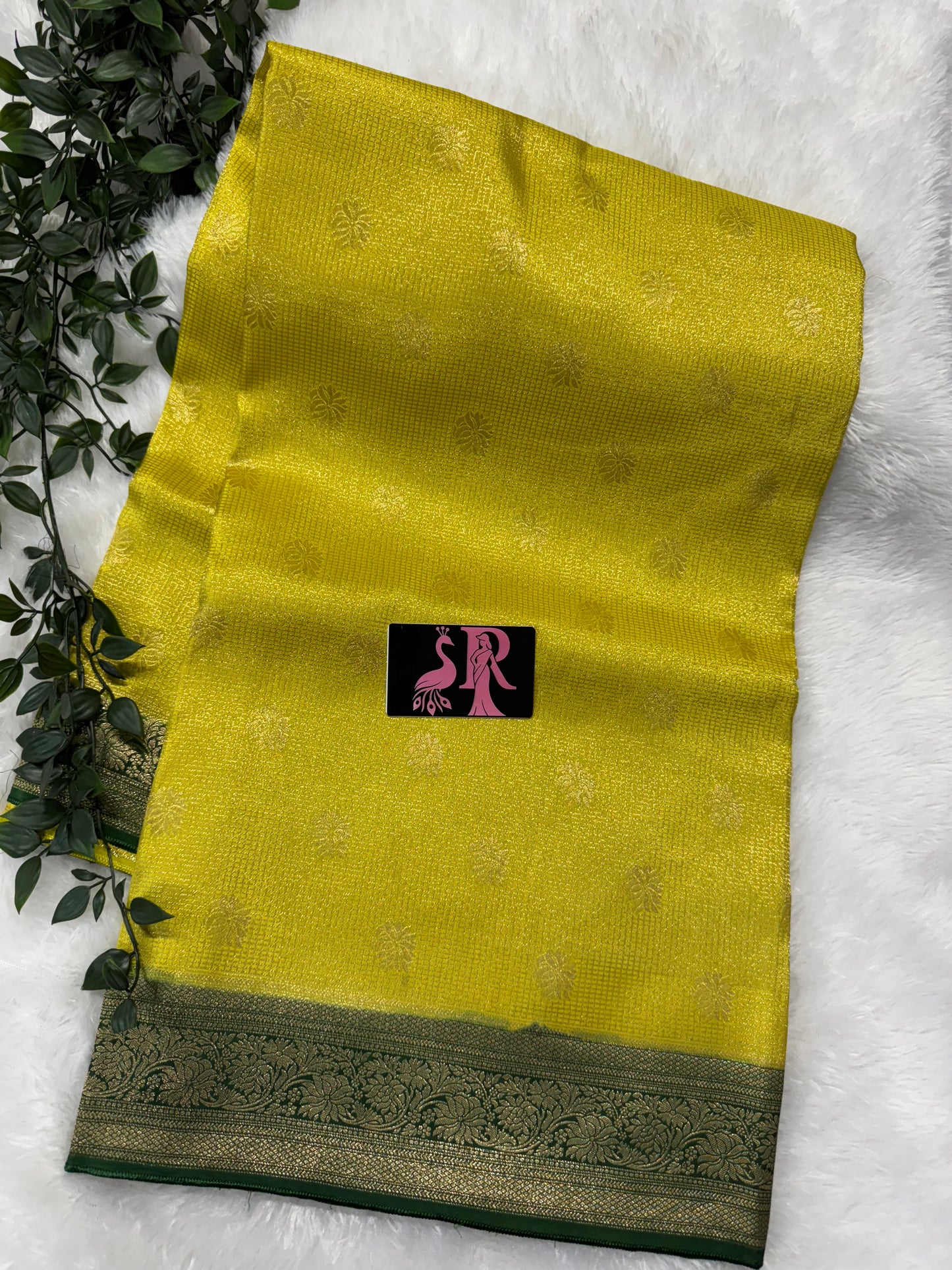 Vintage zari checks-SR1079E