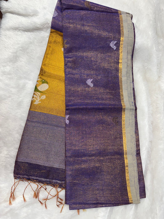 Linen tissue peacock motifs -SR1212F