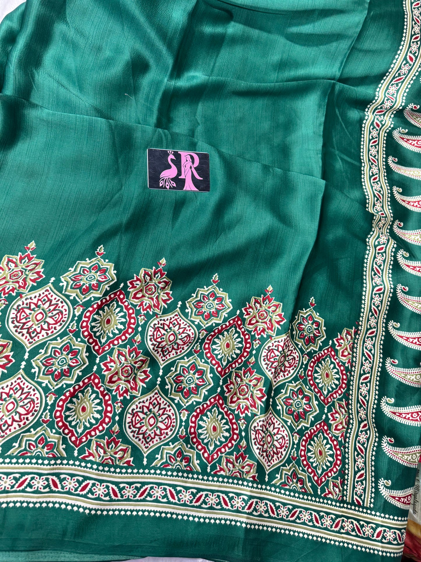 Ajrakh saree-SR1070B