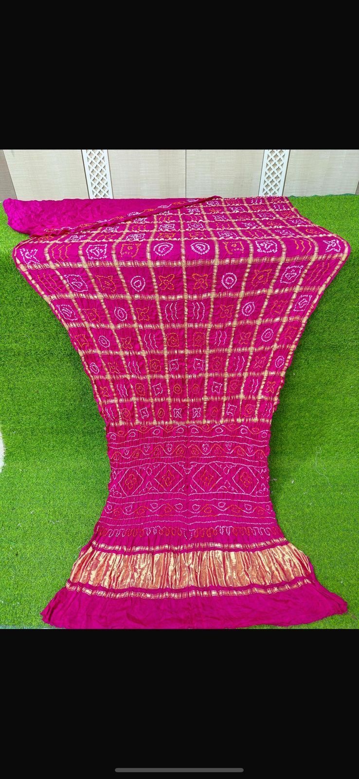 Gharchola checks bandhej saree-SR1308