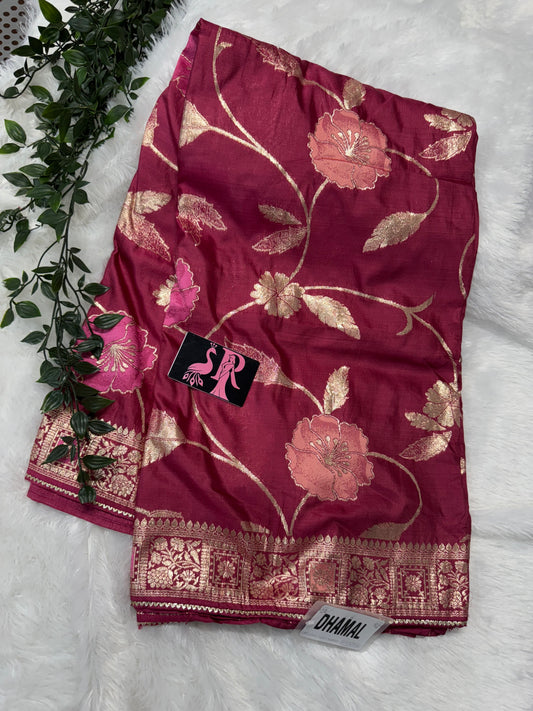 Soft mushru fancy saree-SR1093E