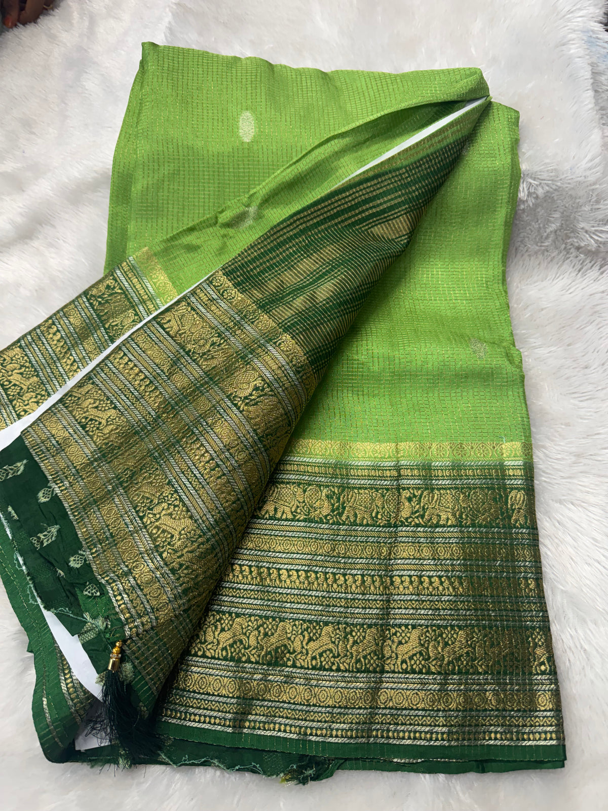 Vintage checks saree-SR1306G