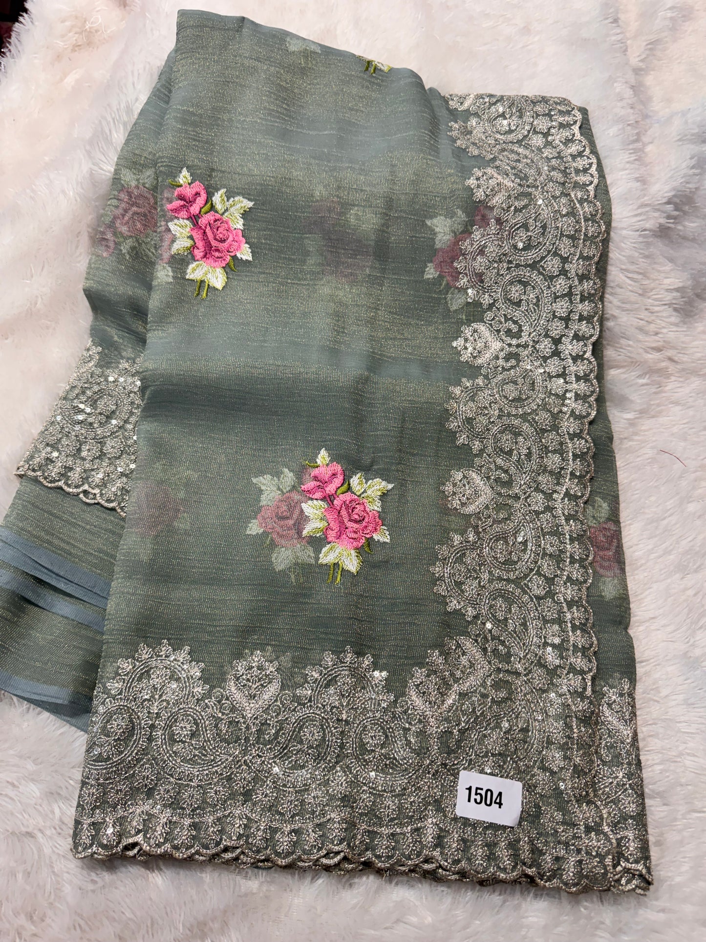 Crush tissue Georget saree-SR1283A