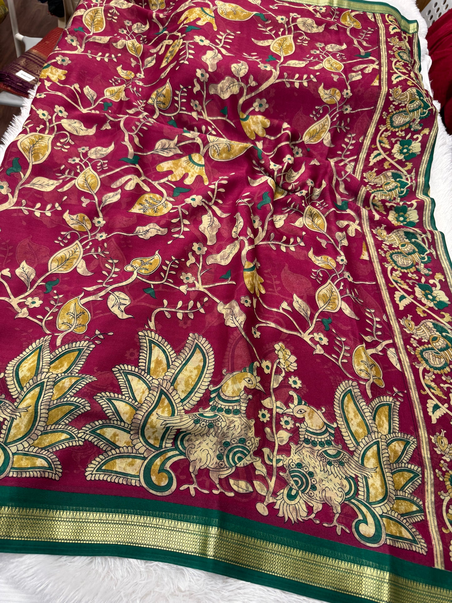 Mysore Georget Kalamkari saree-SR1208B