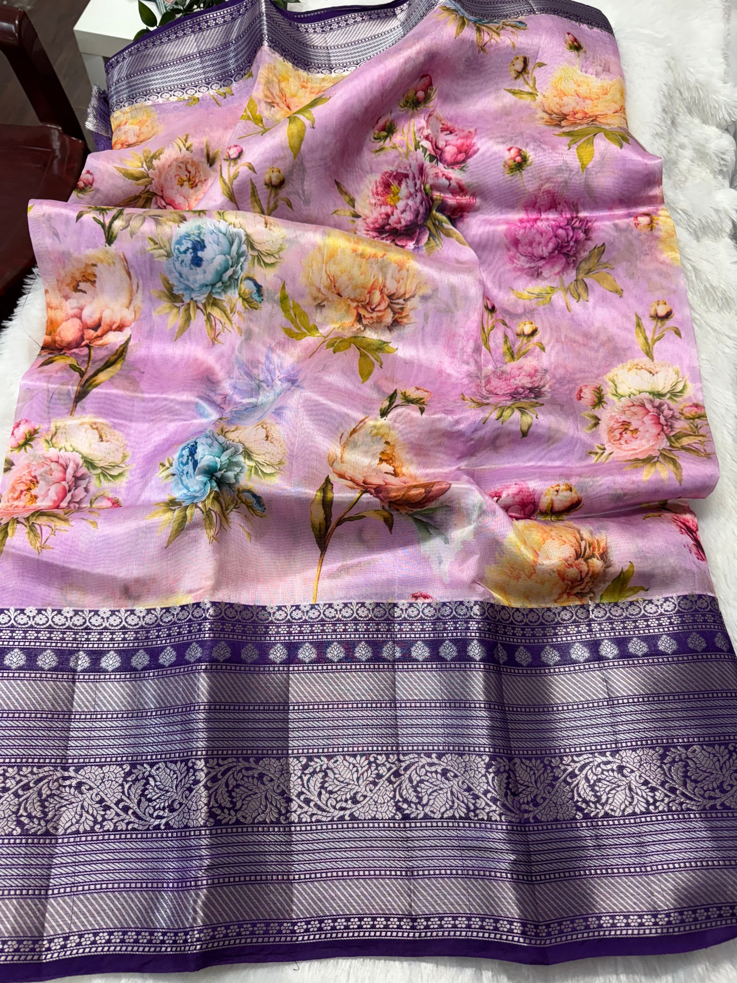 Green mango digital Kanchi saree-SR1116B