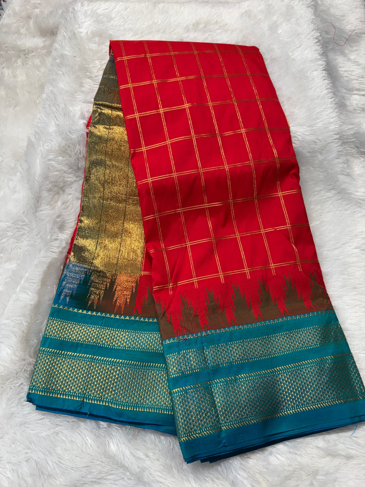 Narayanpet pattu checks saree-SR1248D
