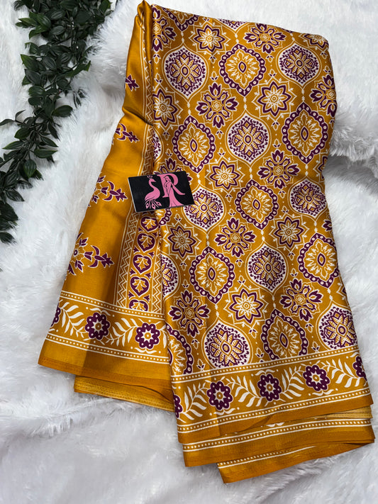 Ajrakh saree-SR1068C