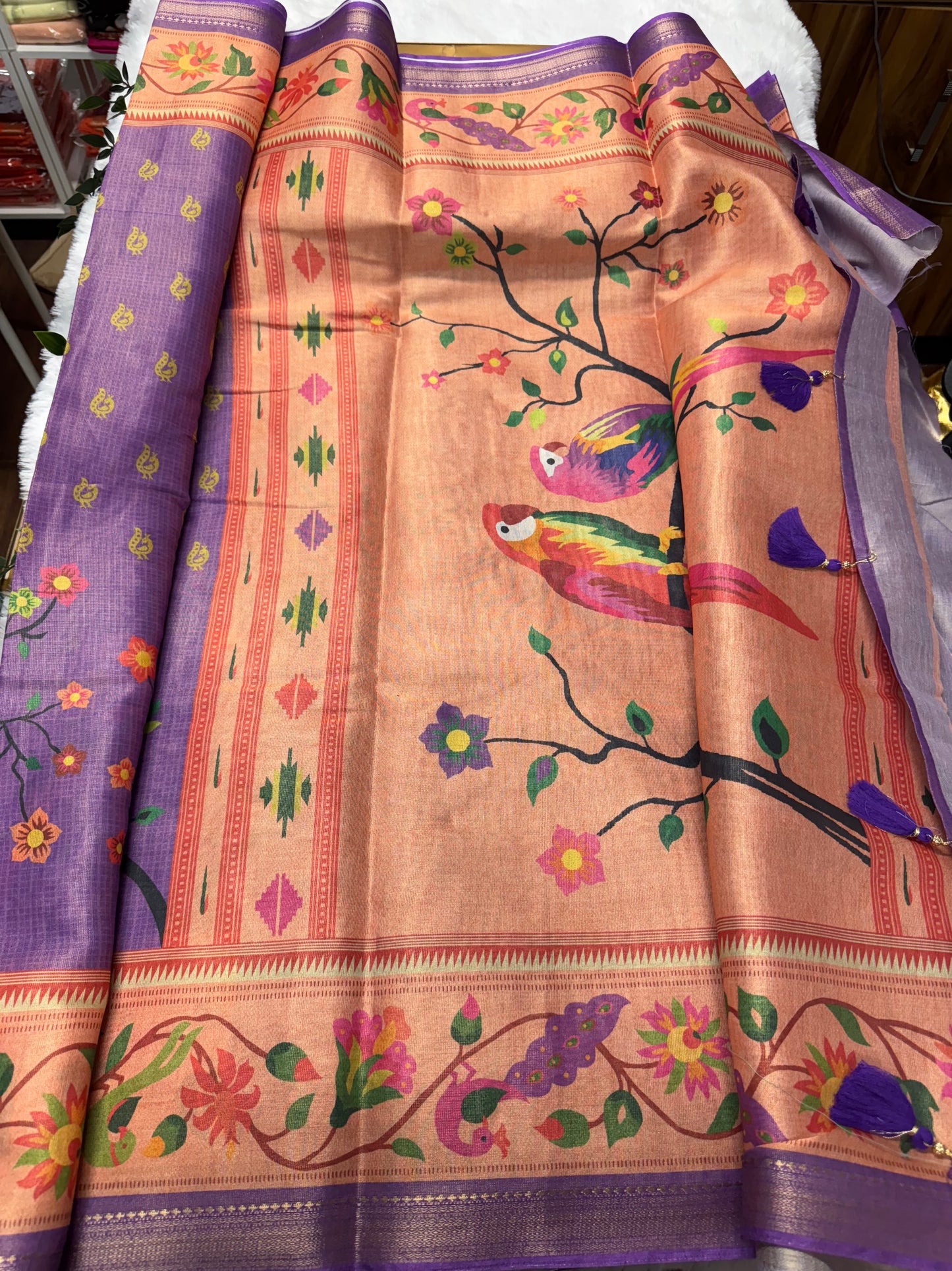 Banarasi tissue Paithani-SRS017B