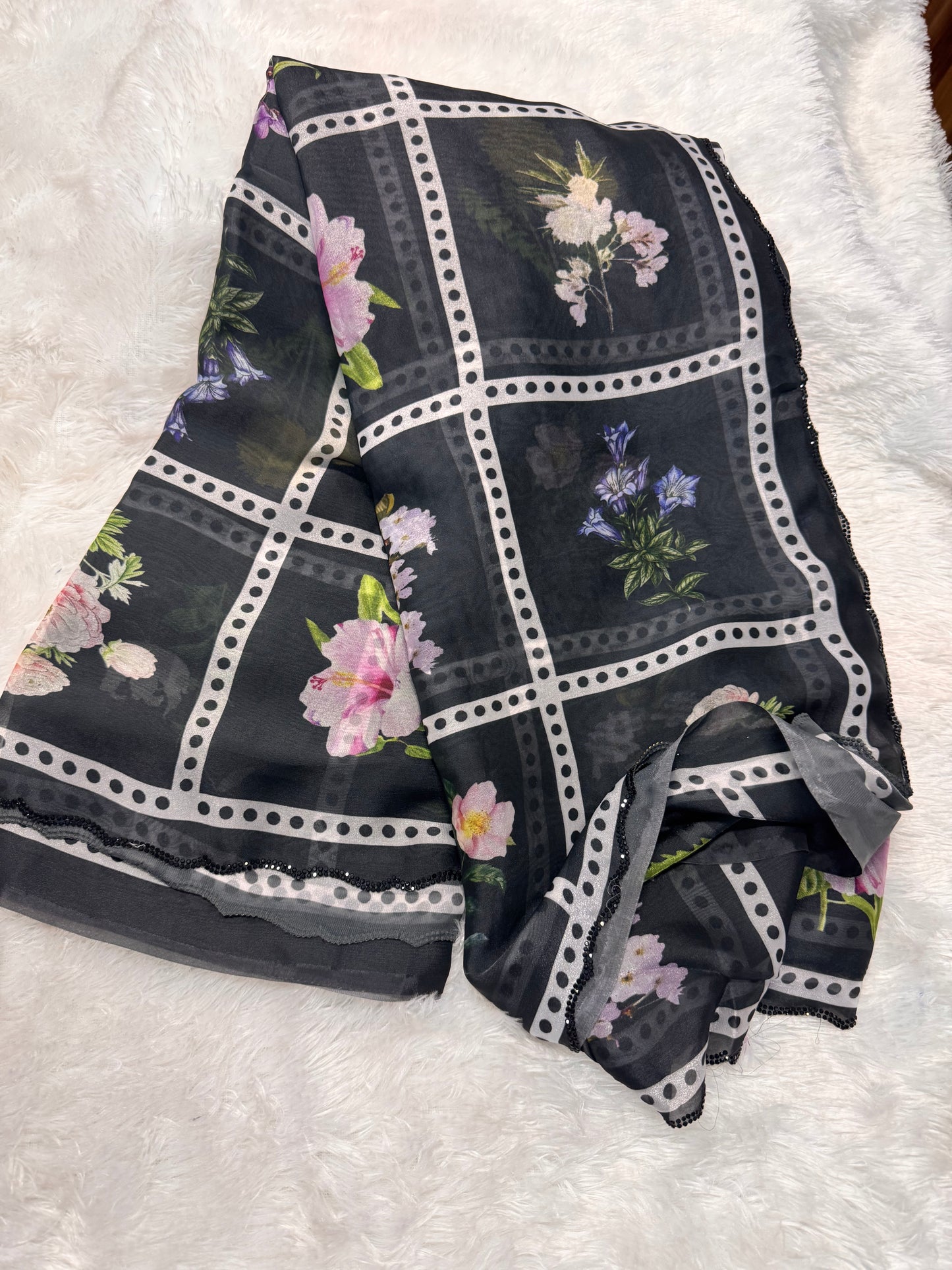 Fancy Georget cocktail saree-SR1281B