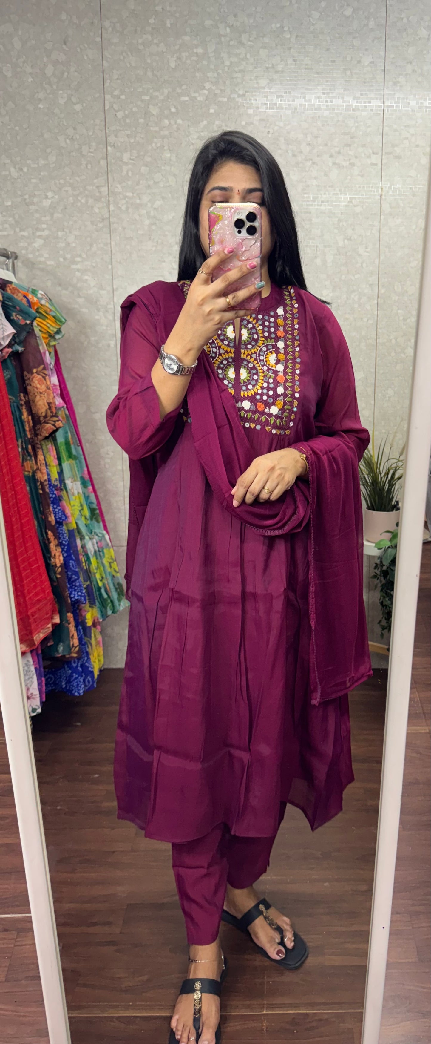 Mulchanderi Aline suit -SRS059G
