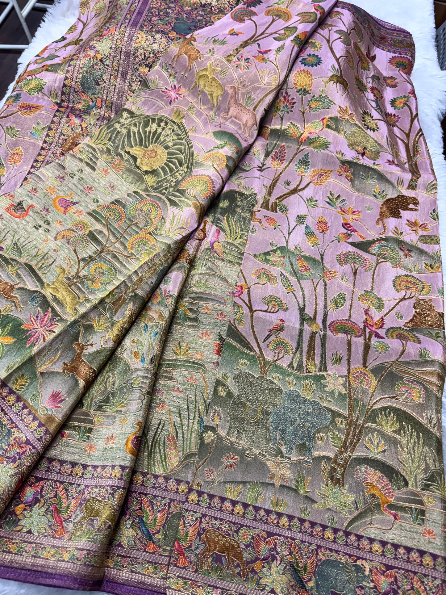 Pure pashmina saree-SR1270G