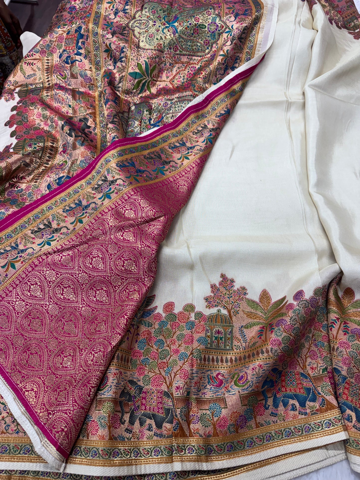 Pure pashmina saree-SR1270C