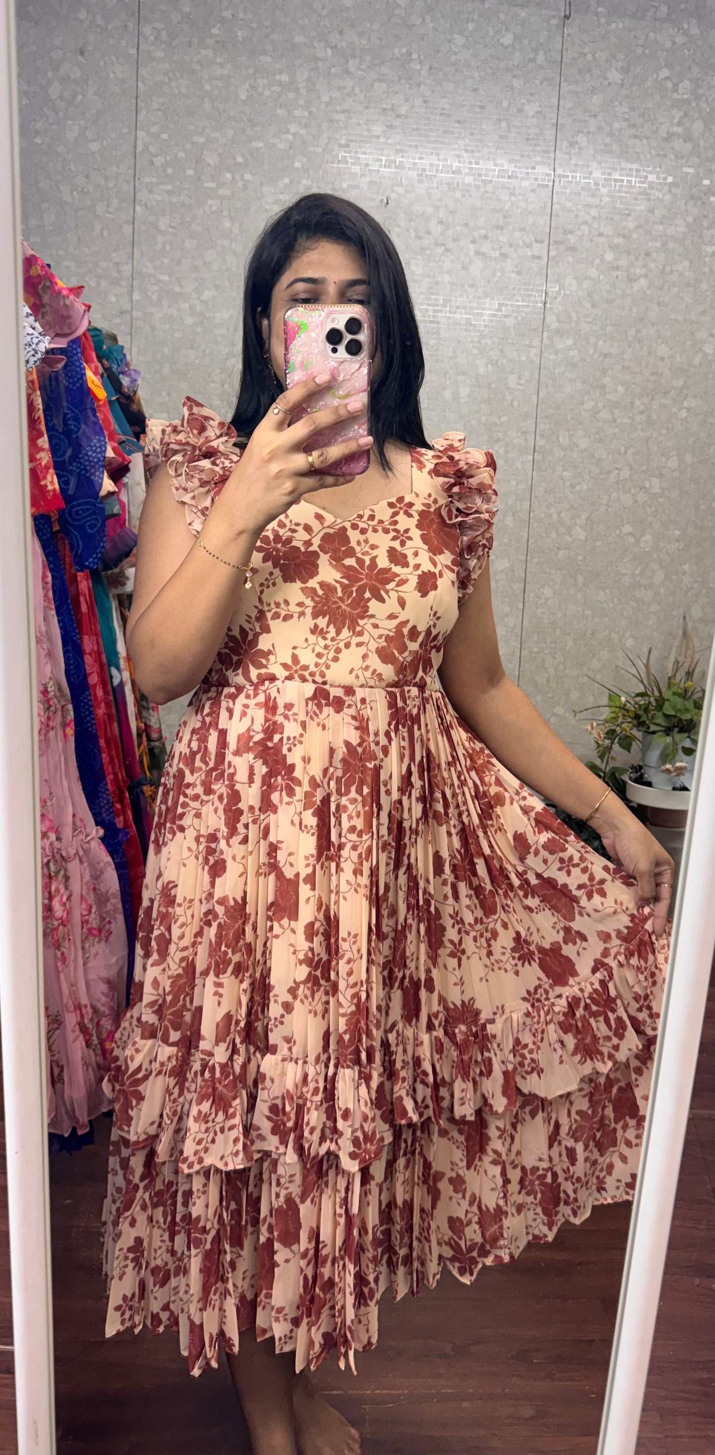 Georget printed frocks -SRF1071A