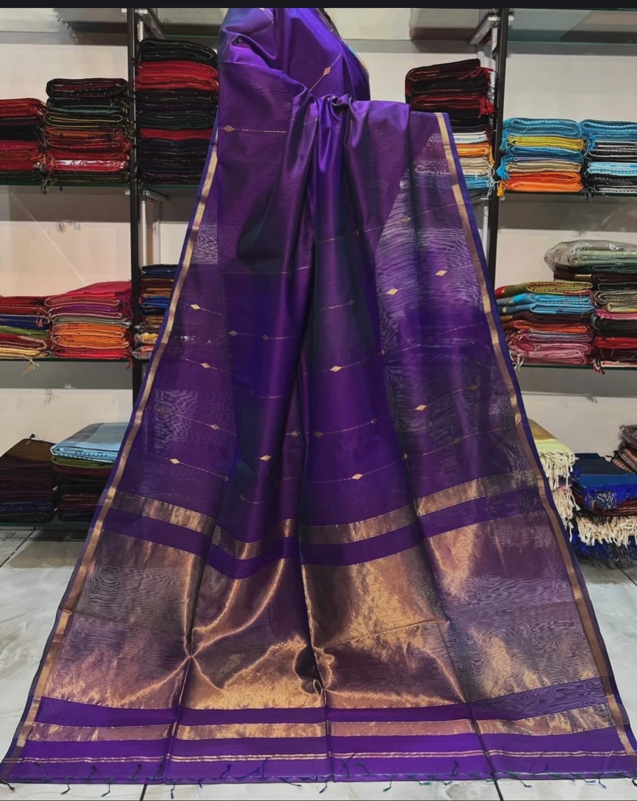 Handloom Maheswari silk saree-SR1298A