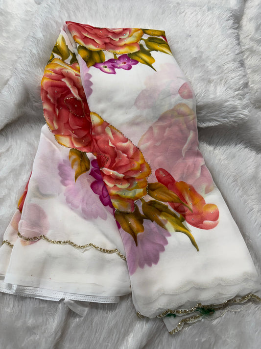 Georget floral cocktail saree-SR1219J