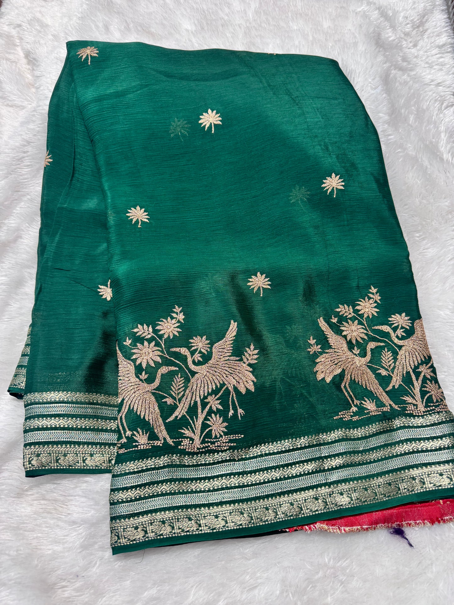 Pure chinnon fancy saree-SR1268A