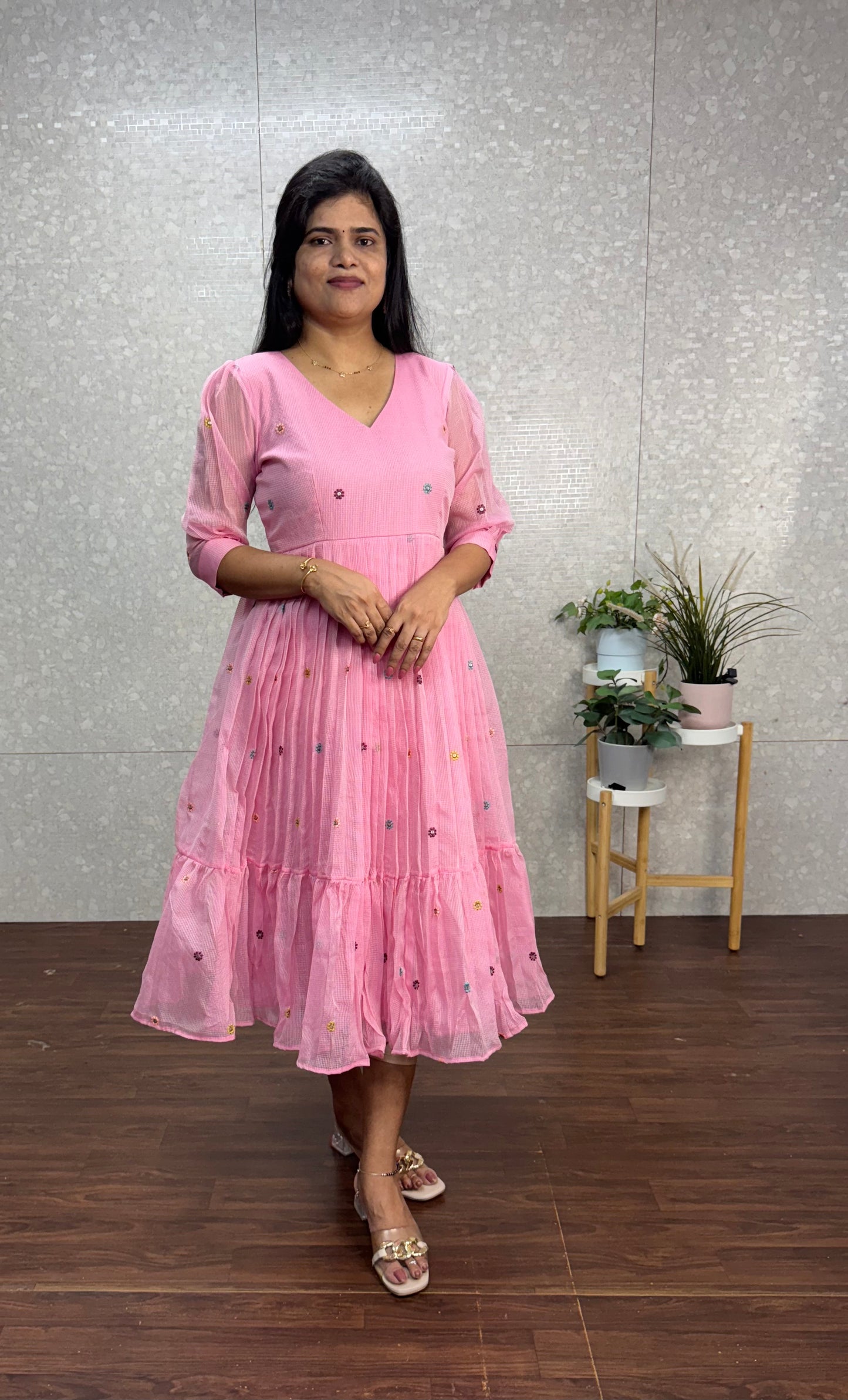 Kota embroidery frock-SRF1028B