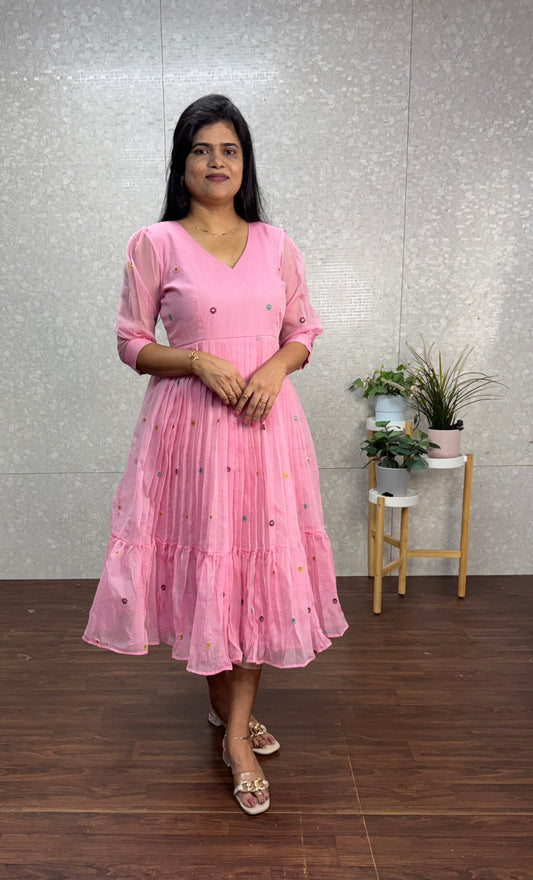 Kota embroidery frock-SRF1028B
