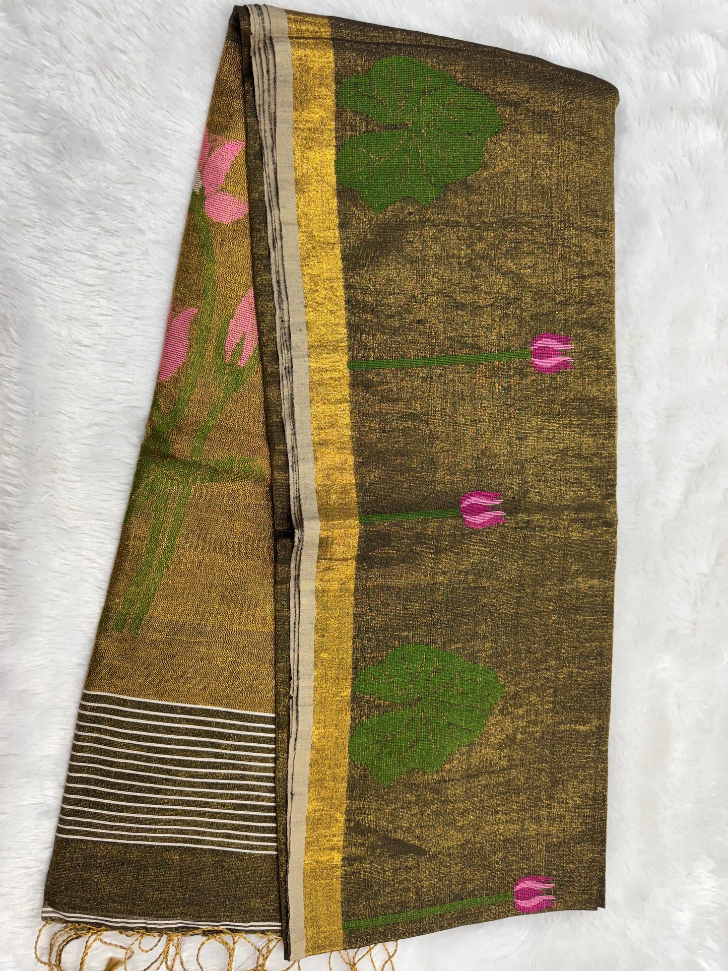 Linen tissue Jamdhani saree-SR1204I