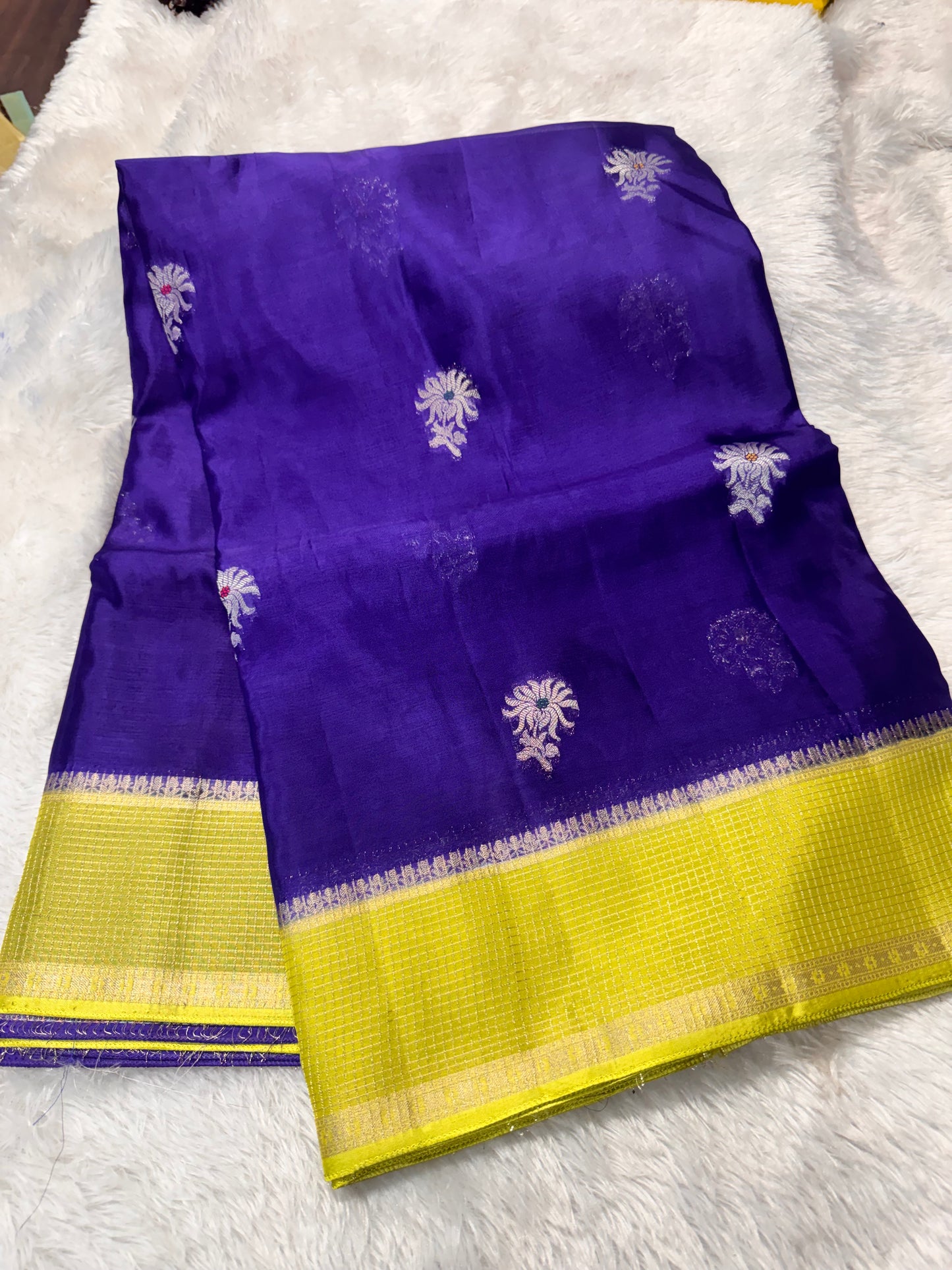 HO silk checks border weaving pallu-SR1277D