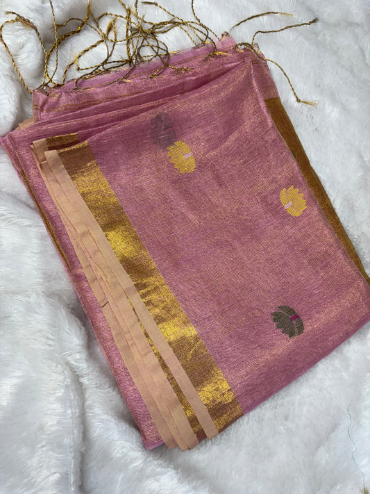 Linen tissue Jamdhani saree-SR1228E