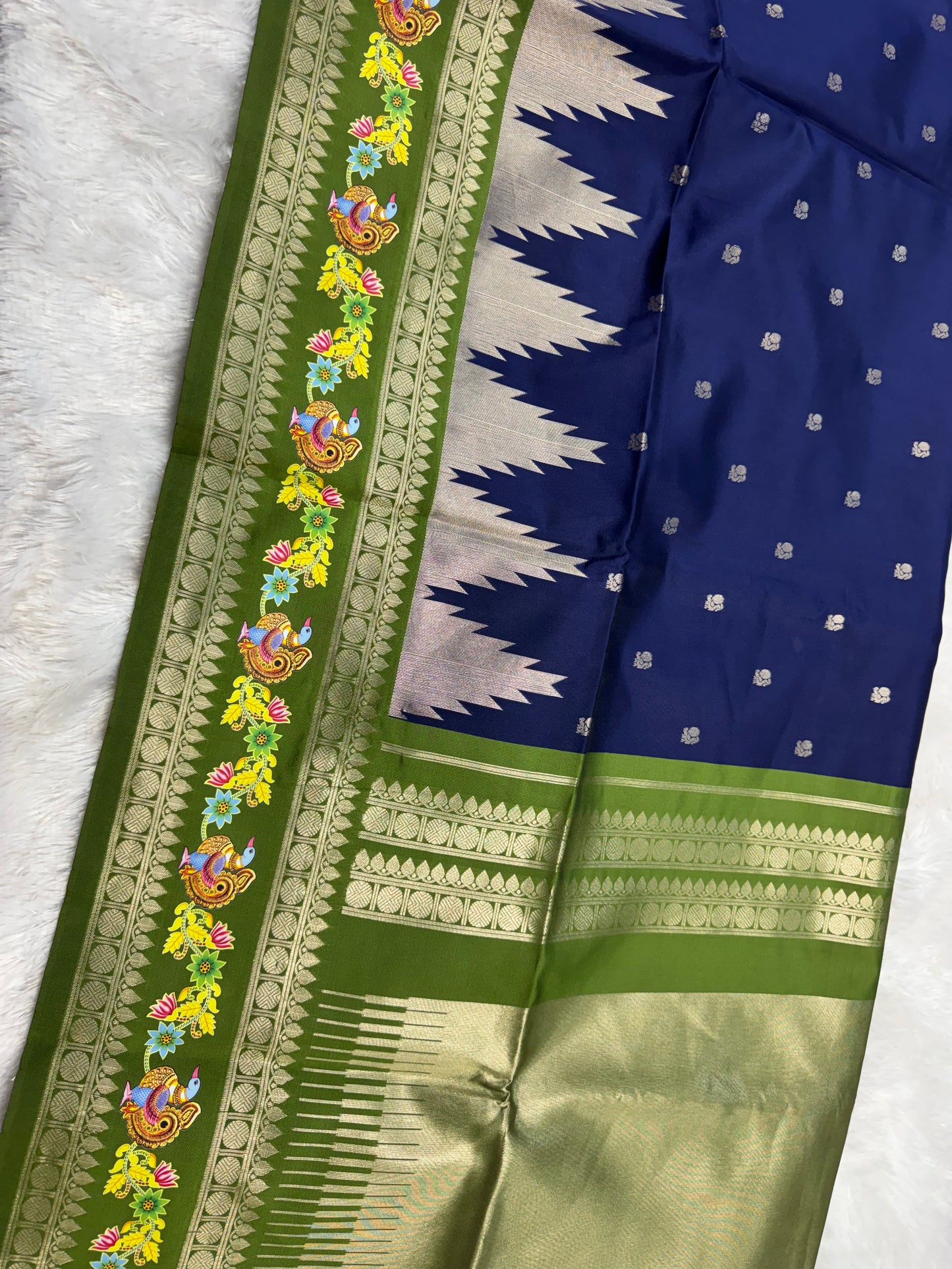 Fancy pattu saree Tanjore border-SR1202D