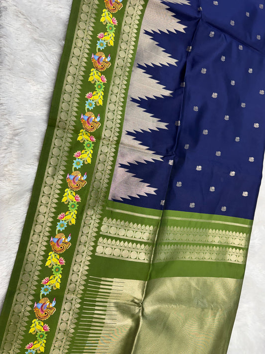 Fancy pattu saree Tanjore border-SR1202D