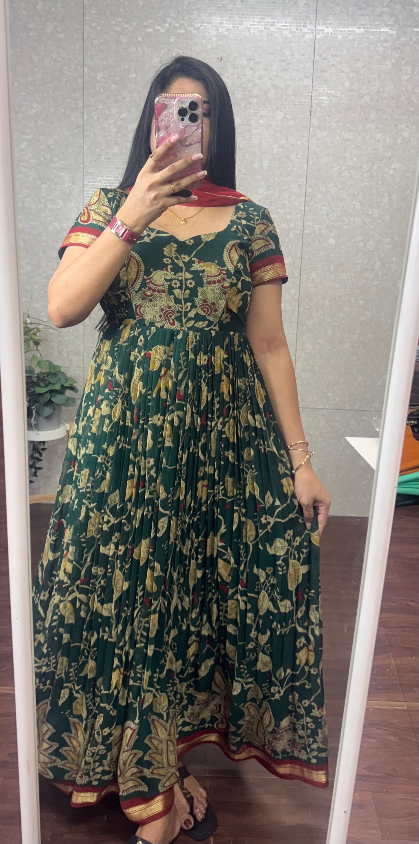 Georget Kalamkari anarkali-SRA022B