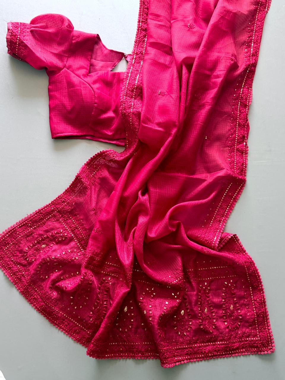 Kota doria sequin saree-SR1218B