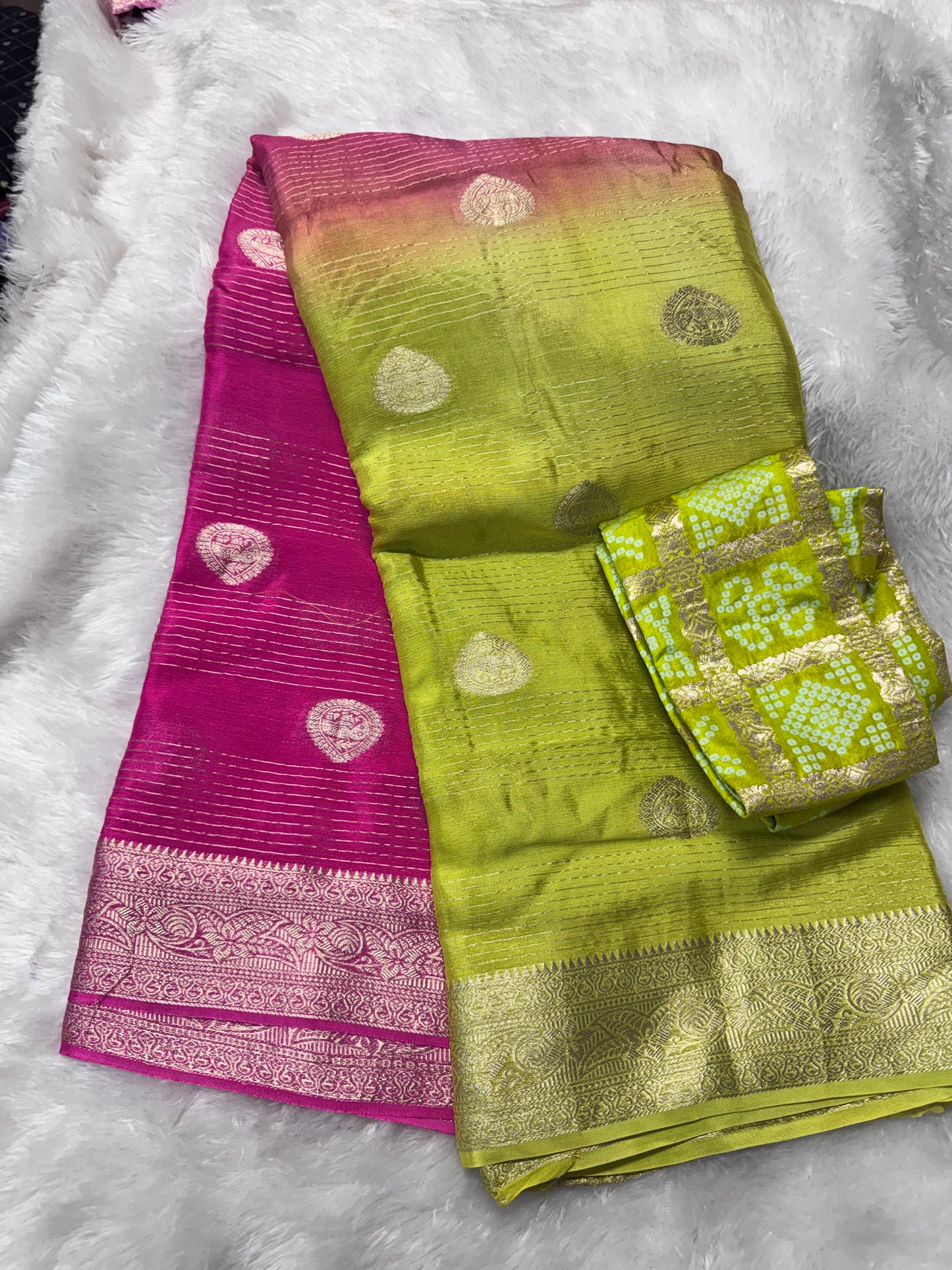 Pure chinnon zari checks saree-SR1263D
