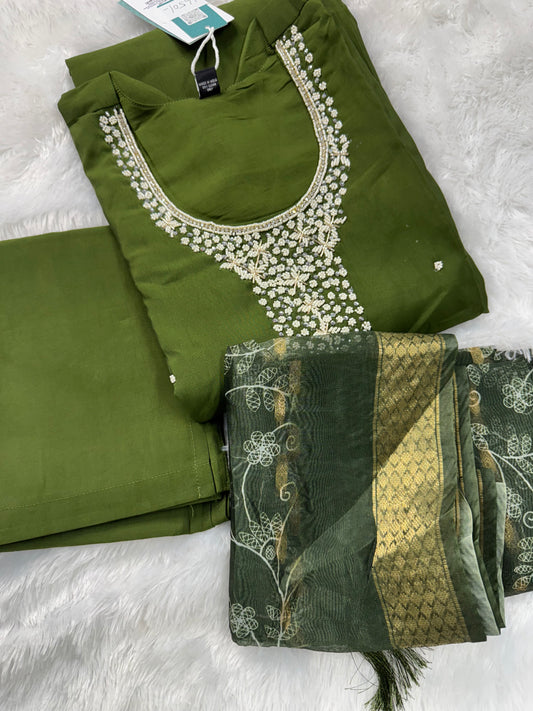 Roman silk embroidery suit-SRSP003