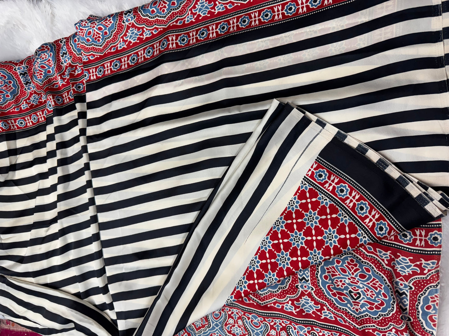 Ajrakh saree-SR1065D