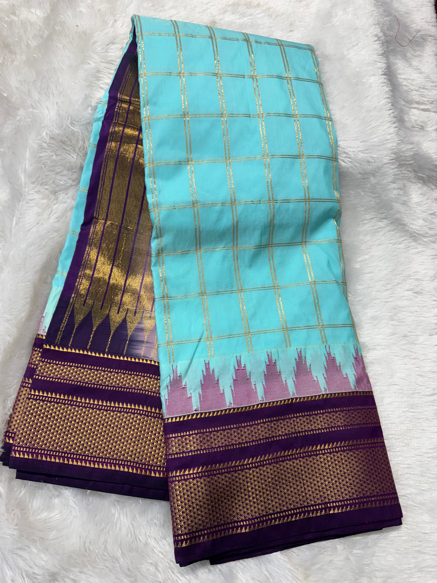 Narayanpet pattu checks saree-SR1248E