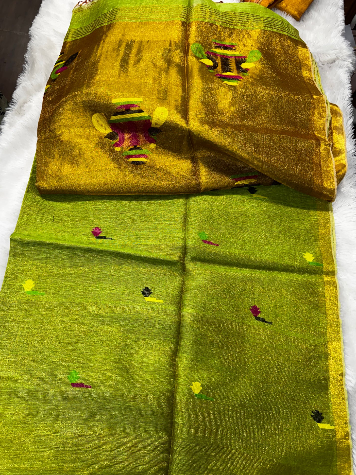 Linen tissue paithani saree-SR1224O