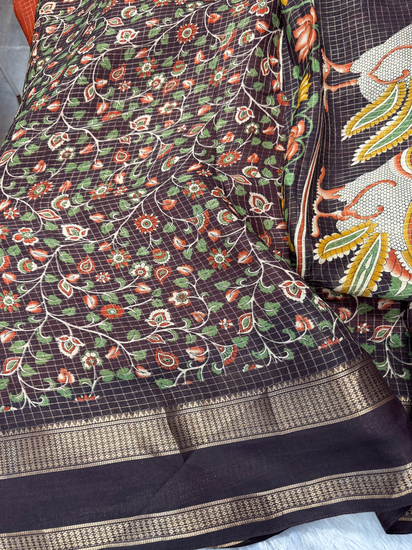 Vintage checks Kalamkari-SR1175