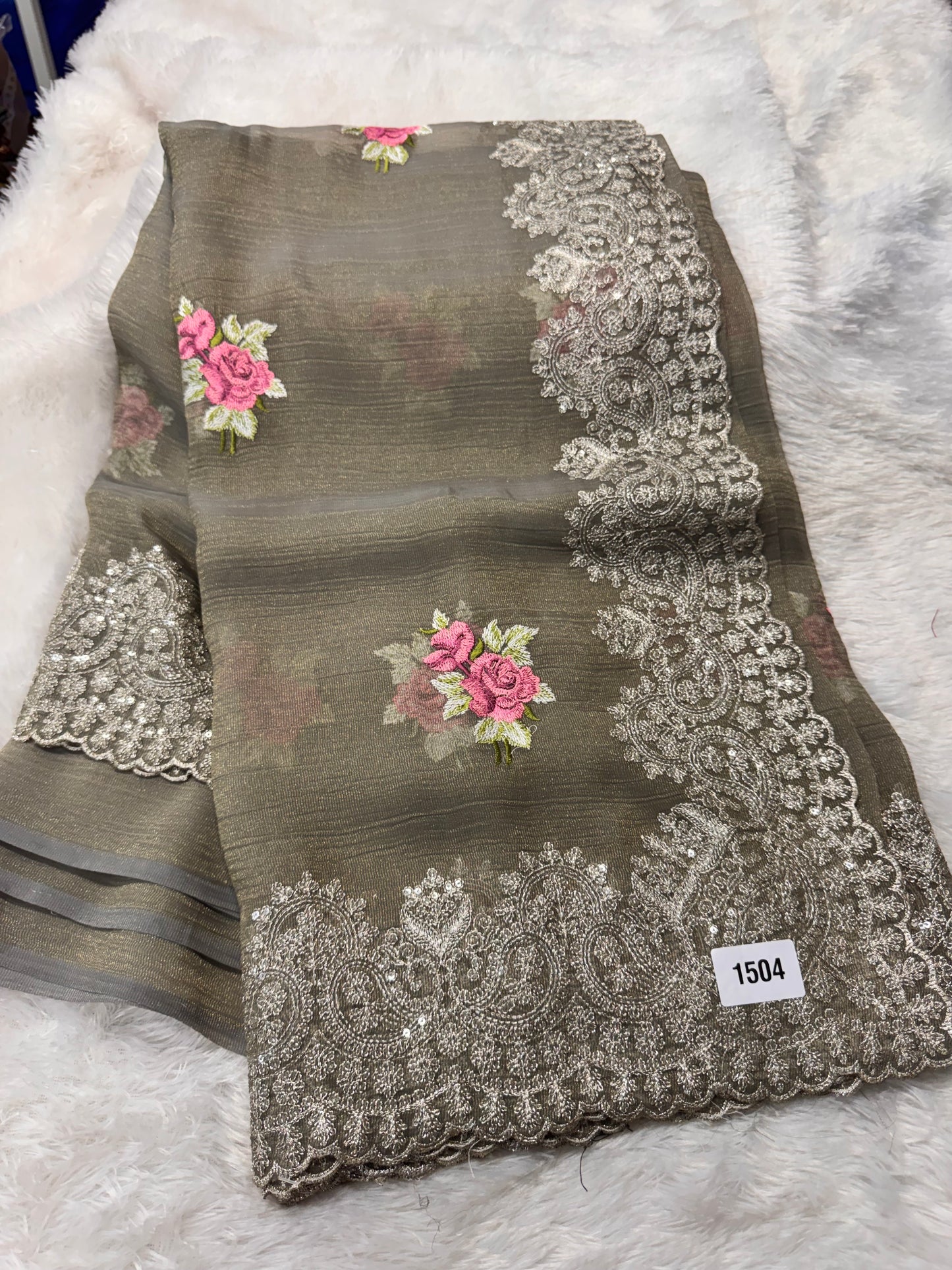 Crush tissue Georget saree-SR1283D