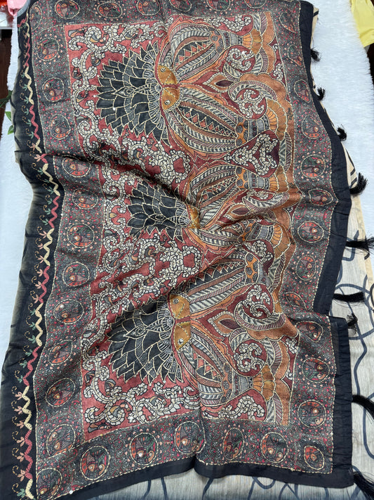 Chanderi work saree